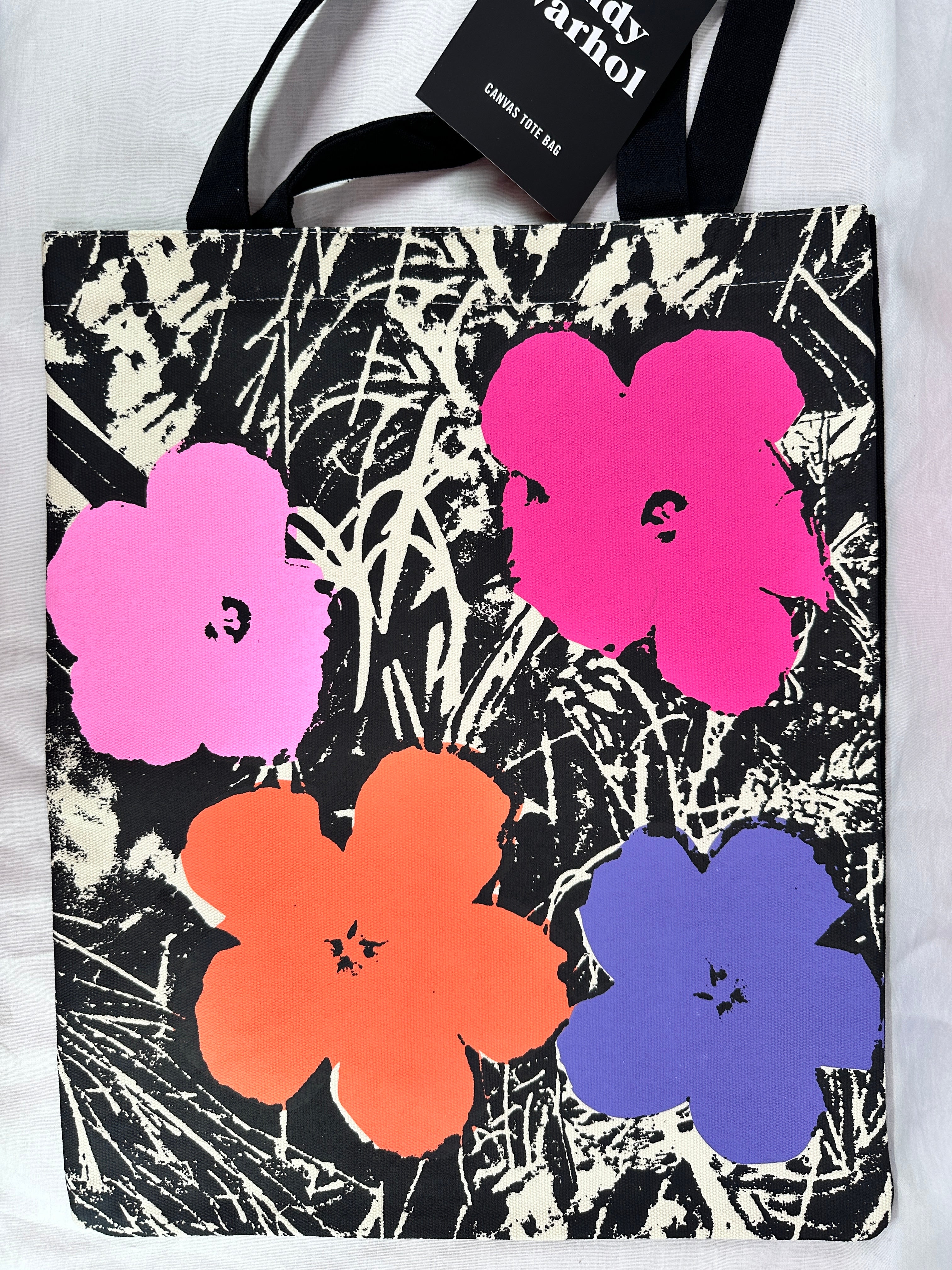 Andy Warhol Flowers Canvas Tote Bag - Pink | Azio Media - Books